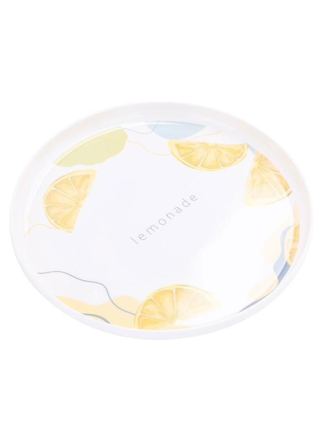 السيف  صينية تقديم بلاستيكية دائرية مقاس 24×24×2.5 سم باللون الأبيض - Image 2