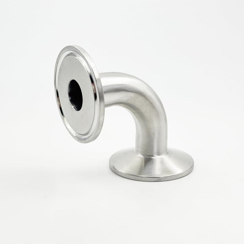 Geife Stainless Steel 304 Tri Clamp Elbow, 1.5" Clamp Ferrule with 3/4 Inch OD Pipe, 90 Degree Polished Bend Fitting - Image 1