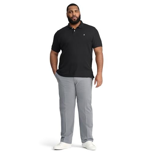 IZOD Men’s Big-and-Tall Advantage Performance Short-Sleeve Solid Polo Shirt, Black, 5X-Large - Image 2