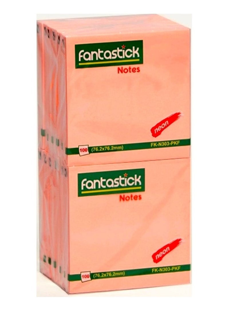 Fantastick 12-Piece Sticky Notes 3x3 Inch Size Pink - Image 2