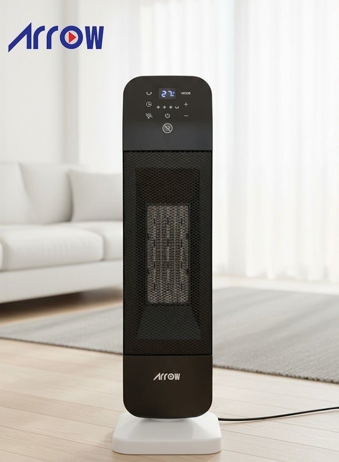 Arrow 2000W PTC Ceramic, Oscillating Fan Heater | Infrared Remote Control | Digital Room Temperature Setting | 2 Heating Levels | High-Quality PTC Ceramic | Sensor Touch Control Panel | Model: RO-2000HPJ - Image 4