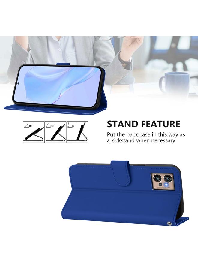 S-TOP Case For Motorola Moto G32 Skin Feel Solid Color Leather Phone Case with Lanyard - Image 3