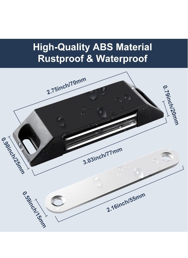 Magnetic Door Catch, 4 Pack Cupboard Door Magnets Adhesive Cabinet Door ,Magnetic Catches Heavy Duty Door Magnet Latches Black Wardrobe Magnets for Kitchen, Closet, and Wardrobe Doors  - Image 5