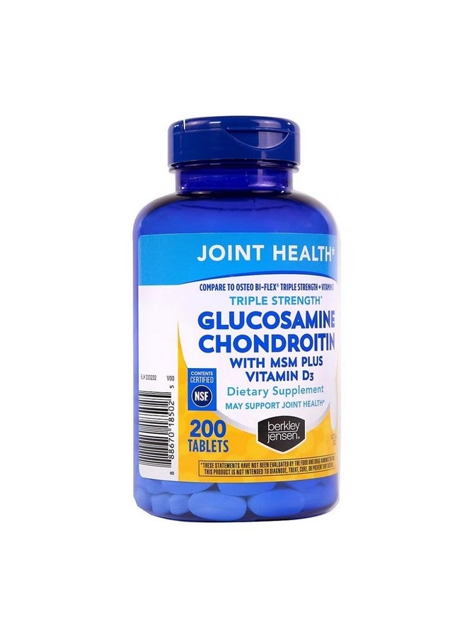 Berkley Jensen Berkley Jensen Glucosamine Chondroitin - Triple Strength Glucosamine Chondroitin Complex with MSM and D3 - Joint Supplement Tablets for Joint Support and Cartilages, NSF Certified, 200 Ct. (Pack of 1)  - Image 2