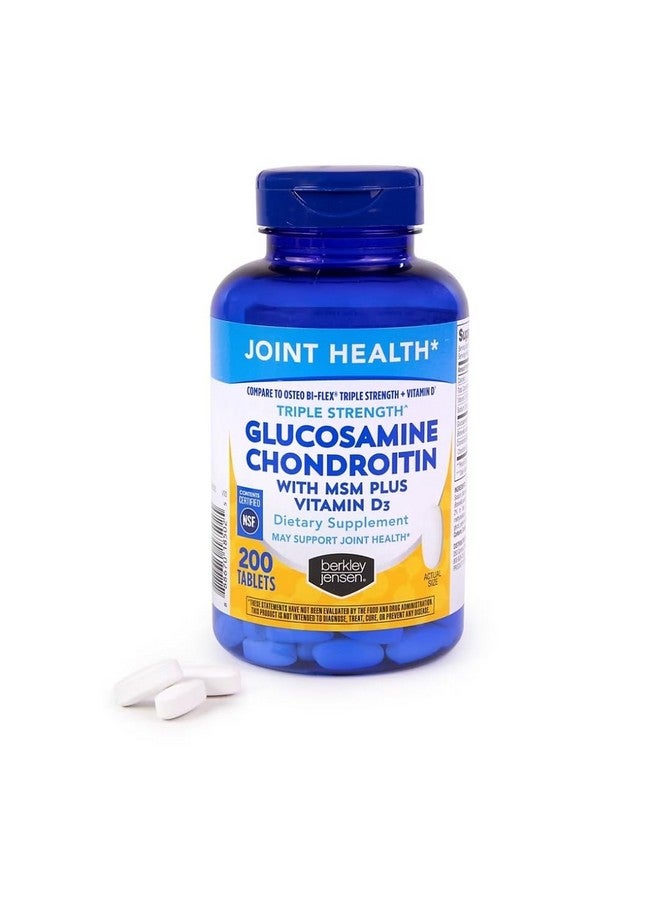 Berkley Jensen Berkley Jensen Glucosamine Chondroitin - Triple Strength Glucosamine Chondroitin Complex with MSM and D3 - Joint Supplement Tablets for Joint Support and Cartilages, NSF Certified, 200 Ct. (Pack of 1)  - Image 5