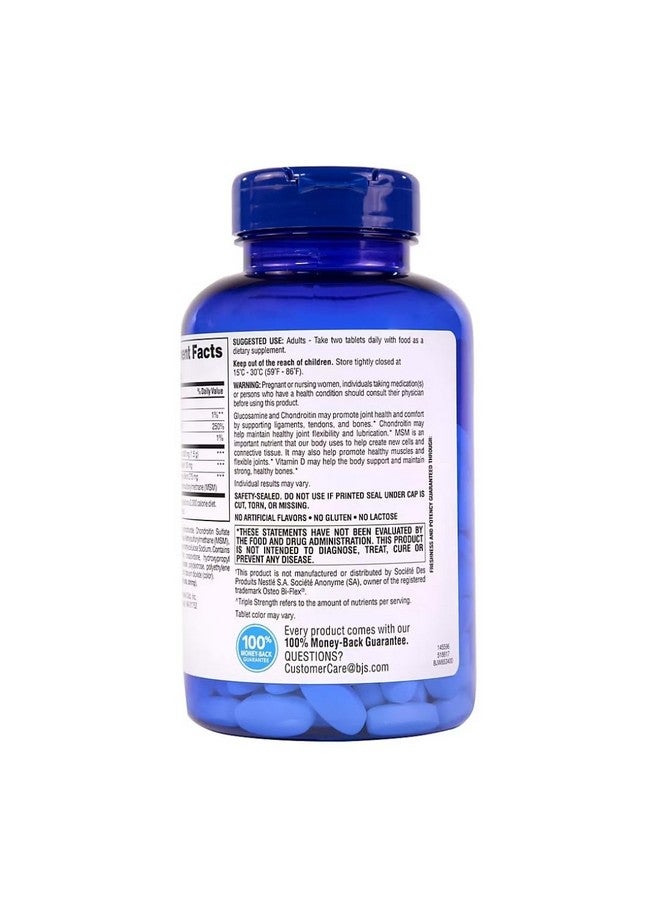 Berkley Jensen Berkley Jensen Glucosamine Chondroitin - Triple Strength Glucosamine Chondroitin Complex with MSM and D3 - Joint Supplement Tablets for Joint Support and Cartilages, NSF Certified, 200 Ct. (Pack of 1)  - Image 4
