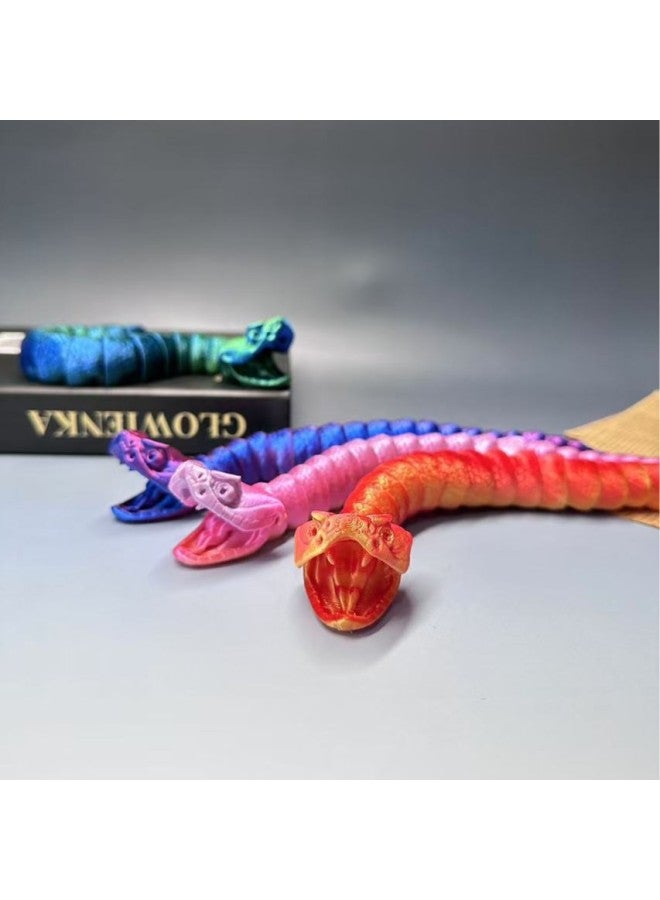 3D Printing Rattlesnake Toys Viper Children's Gift Creative Full Body Active Explosions Printing Rattlesnake-Color:Candy Color (random Color)-Specifications:14cm Long  - Image 2