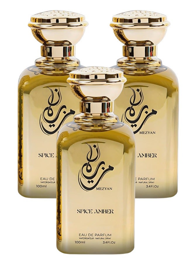 sezan 3 Pieces Mezyan Spice Amber Perfume For Women 100ml EDP - Image 1