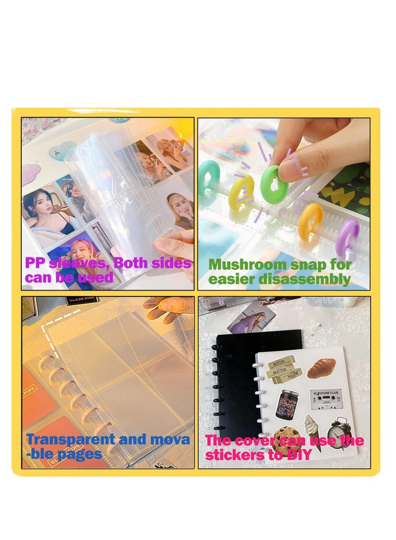 SYOSI Photocard Binder 3 Inch Photocard Holder Book Sleeves with 30Pcs Inner Pages Idol Album Business Cards Collect 6 Ring Photo Protectors hold 240 Cards  - Image 5