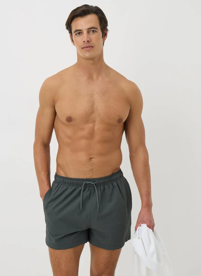 Matalan Teal Seersucker Swim Shorts