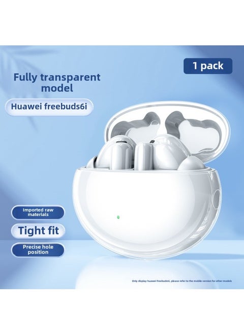 For Huawei Freebuds6i Headphone Case Protective Case Drop-resistant Freebuds 6i Transparent Soft Case Se2-Color:Transparent Protective Case (bare Shell + Hook)-Model:freebuds Se2
