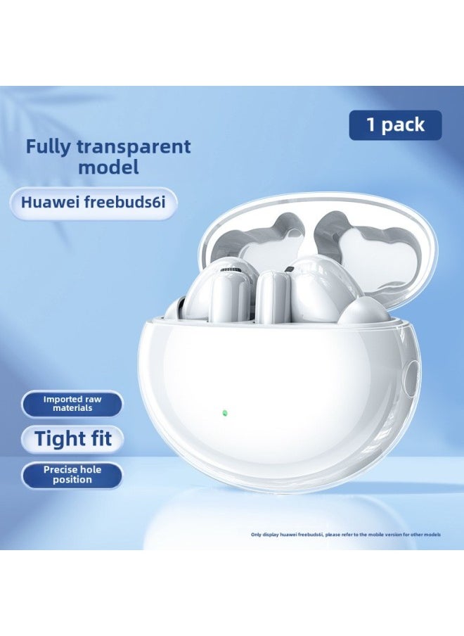 For Huawei Freebuds6i Headphone Case Protective Case Drop-resistant Freebuds 6i Transparent Soft Case Se2-Color:Transparent Protective Case (bare Shell + Hook)-Model:freebuds Se2