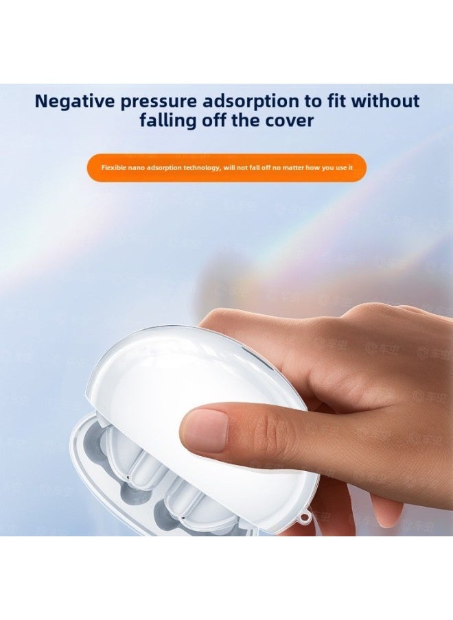 For Huawei Freebuds6i Headphone Case Protective Case Drop-resistant Freebuds 6i Transparent Soft Case Se2-Color:Transparent Protective Case (bare Shell + Hook)-Model:freebuds Se2