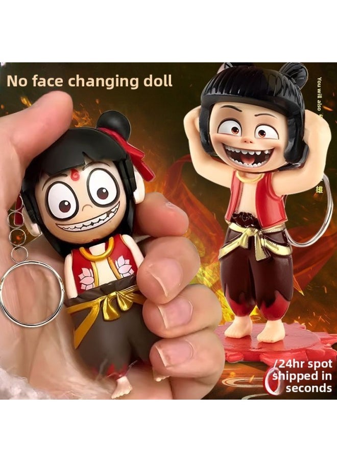 Generic - Hand-made Creative Pressing Face-changing Doll Devil Boy Surrounding The World Which Cha Which Expression Bag Face-changing Doll Toy-Color:[8 Pieces] Nezha Face-changing Toys With 4 Variable Expressions - Image 1