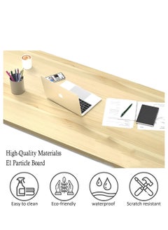 ZUIHAO Computer Desk with Bookrack Home Office Desk Study Table with Bookshelf 120 L 60 W 141.5 H cm BLACK  - Image 3