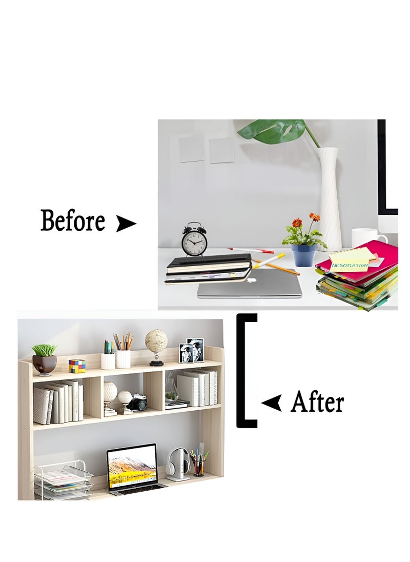 ZUIHAO - Computer Desk with Bookrack Home Office Desk Study Table with Bookshelf 120 L 60 W 141.5 H cm BLACK - Image 1