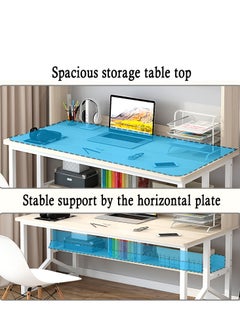 ZUIHAO Computer Desk with Bookrack Home Office Desk Study Table with Bookshelf 120 L 60 W 141.5 H cm BLACK  - Image 4