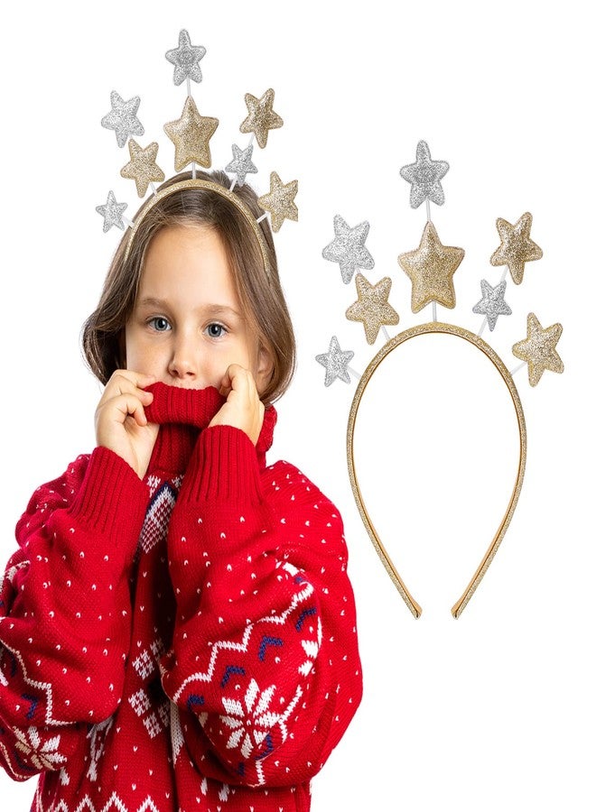 WLLHYF Headband, Gold Alloy Stars Headpiece Hair Band for Women, Girls, Kids, Party Hair Accessory for Princess, Holiday Festival, Birthday Party - Image 1