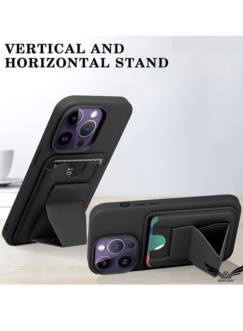 BORTONY iPhone 16 Pro Max Case with Card Holder Magnetic Kickstand PU Leather Shockproof Protective Cover for iPhone 16 Pro Max 6.9 Inch - Image 5