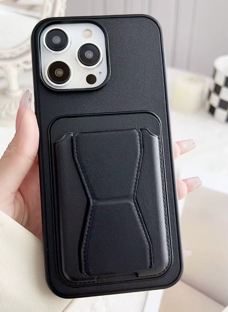 BORTONY iPhone 16 Pro Max Case with Card Holder Magnetic Kickstand PU Leather Shockproof Protective Cover for iPhone 16 Pro Max 6.9 Inch - Image 3