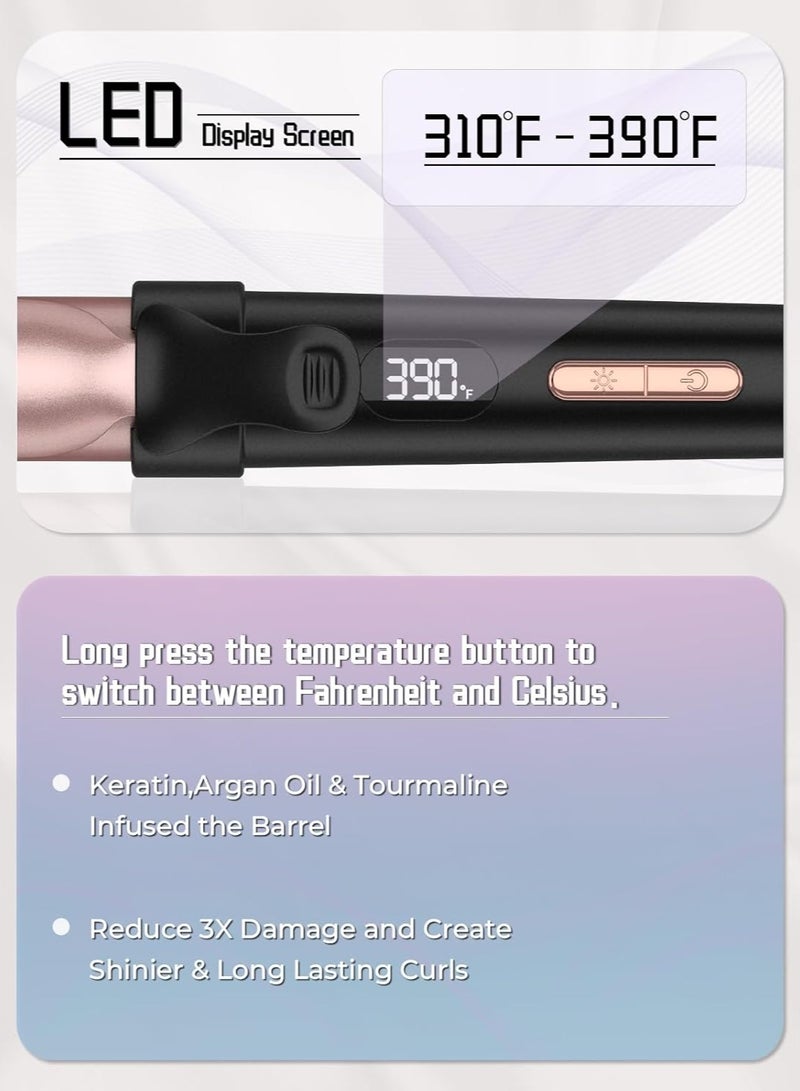 PANDA JOJO Travel Curling Iron 5 Adjustable Temp, 1 Inch Mini Curling Iron Travel Size with LED Display, Ceramic Mini Hair Curler with Keratin and Argan Oil Infuse, Dual Voltage - Image 4