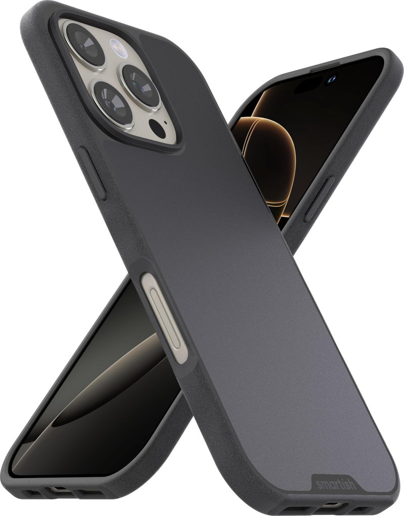SmartishÂ® iPhone 16 Pro MagSafe Case - Gripmunk Magnetic Slim Case [Lightweight + Protective] Thin Grip Cover with Microfiber Lining for Apple iPhone 16 Pro - Black Tie Affair - Image 1