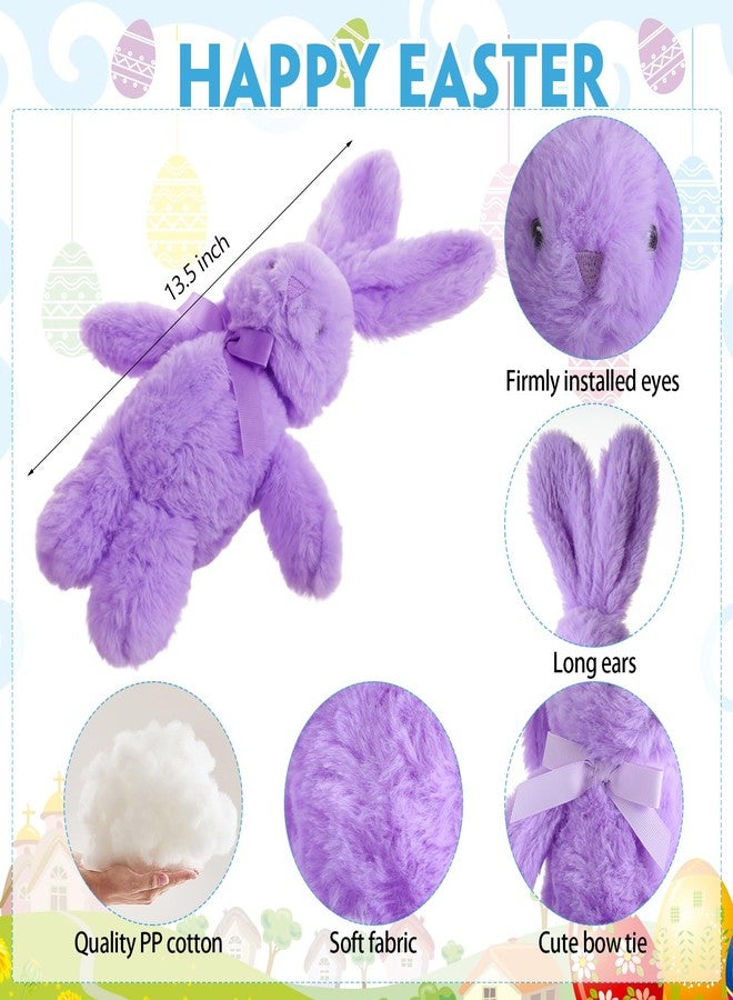Arrowbash 12 Pcs 13.5 Inch Plush Easter Bunny Stuffed Animal Soft Stuffed Rabbit Plush Toy Kawaii Bunny Stuff for Easter Egg Filler Hunting Fluffy Hugging Sleeping Gifts (Adorable,12 Colors) - Image 2