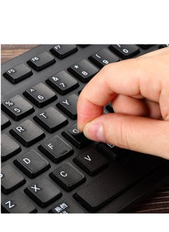 Generic (2 pack) Arabic Keyboard Layout Stickers, Universal Keyboard Replacement Cover for Notebook Desktop Computer Keyboards, White Background Black Lettering  - Image 2