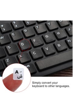 Generic (2 pack) Arabic Keyboard Layout Stickers, Universal Keyboard Replacement Cover for Notebook Desktop Computer Keyboards, White Background Black Lettering  - Image 3