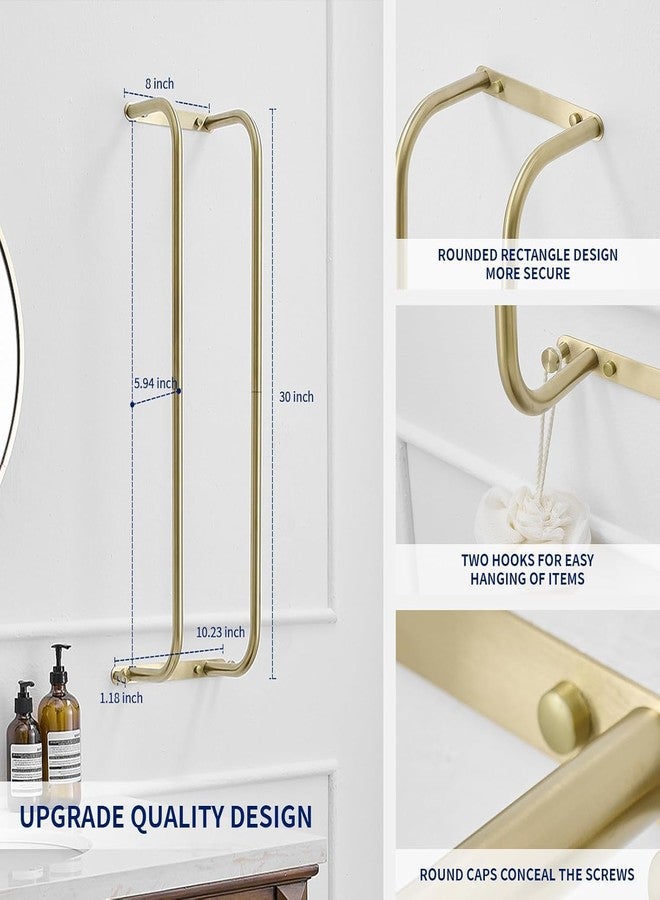 BWE Brushed Gold Towel Racks for Bathroom, Wall Mounted Towel Rack for Rolled Towels, Bathroom Towel Storage, Stainless Steel Vertical Towel Holder, Bathroom Organizer - Image 2