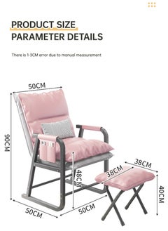 Generic Lazy Chair, Modern Large Accent Lounge Chair, Leisure Sofa Armchair with Ottoman, Reading Chair with Footrest for Bedroom, Living Room, Dorm Rooms, Garden and Courtyard.  - Image 2