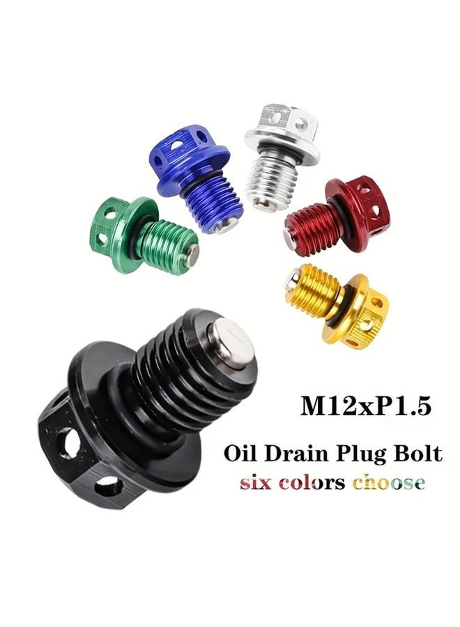 Magnetic Engine Oil Drain Plug And Washer Gasket M12x1 5 Black For Honda Yamaha - Image 2