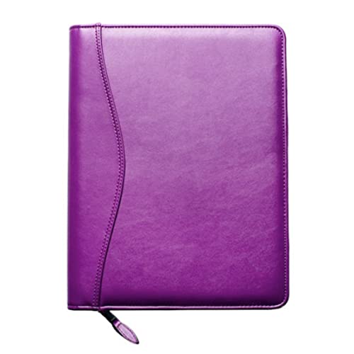 Planner Pad 7 Ring Loose Leaf Executive Size Cover, Fits 8 1/2” x 11” Size Planner Pages, Plum Faux Leather - Image 1