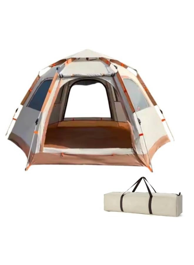 Generic Camping Tent 4-7 Person Pop Up Cabin Tent Full-Automatic Waterproof Tent with Porch Waterproof Windproof Ultraviolet-proof Cabin Tent for Camping Hiking Mountaineering with Storage Bag Size: 240*270*160cm  - Image 1