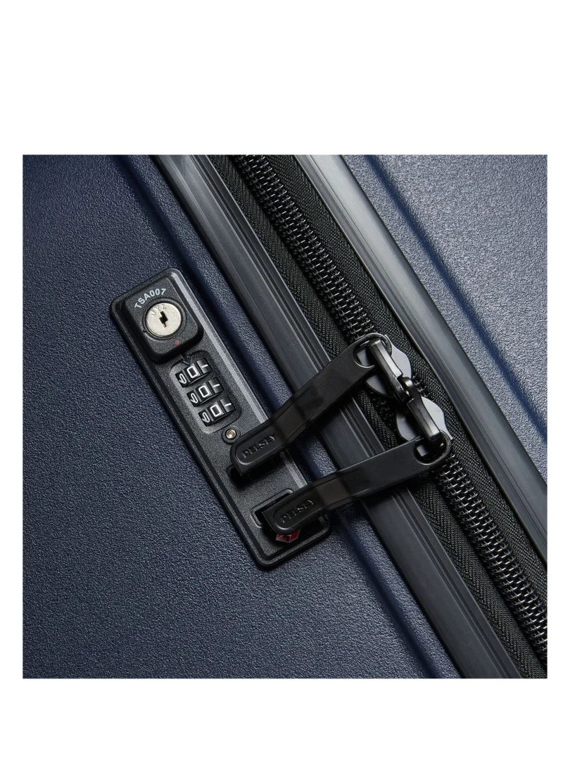 DELSEY Paris Belmont+ 71cm Hardcase 4 Double Wheel Non-Expandable Check In Luggage Trolley Blue