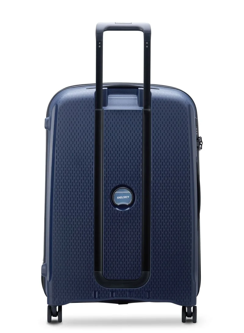 DELSEY Paris Belmont+ 71cm Hardcase 4 Double Wheel Non-Expandable Check In Luggage Trolley Blue