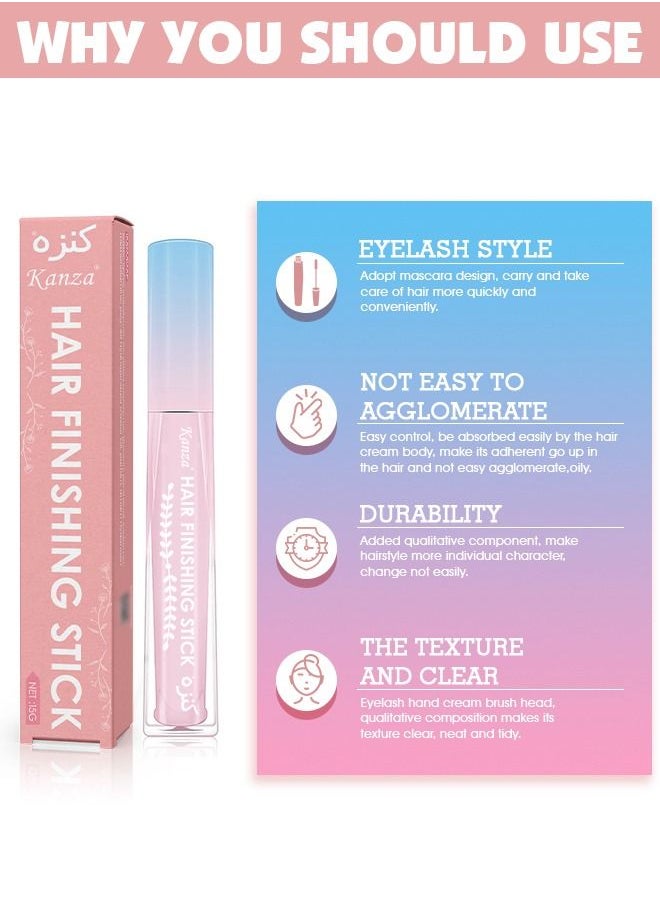 Kanza - Hair Finishing Stick Flyaway Hair Stick Moisturizing and Shiny Not Greasy Small Broken Hair Finishing Cream Hair Styling Wax Stick Hair Gel Fixing Bangs Stereotypes Cream 15g - Image 1
