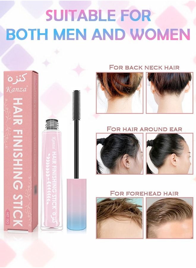 Kanza - Hair Finishing Stick Flyaway Hair Stick Moisturizing and Shiny Not Greasy Small Broken Hair Finishing Cream Hair Styling Wax Stick Hair Gel Fixing Bangs Stereotypes Cream 15g - Image 1