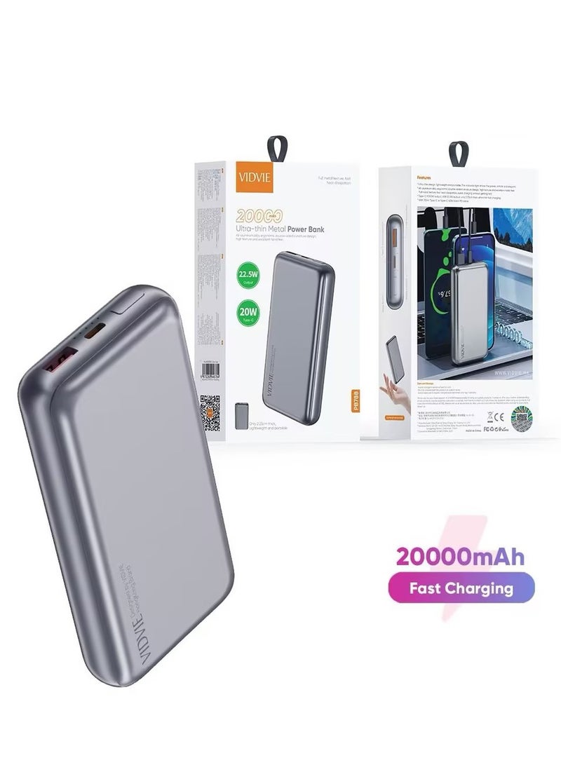 VidVie 20000mAH Ultra-thin Metal Power Bank - Image 5