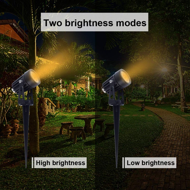 APONUO Metal Solar Spot Lights Outdoor with 9.8ft Cable Solar Powered Landscape Lighting Low Voltage IP65 Waterproof Auto On/Off for Outside Garden Yard Landscape Pathway Garage-Warm White(4-in-1) - Image 4