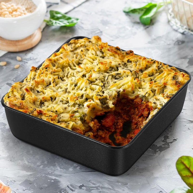 P&P CHEF Square Cake Pan, Nonstick Square Baking Pan for Cake Brownie Lasagna, Stainless Steel Core for Sturdy Structure, Non-toxic & Oven Safe, Black (6 Inch) - Image 5