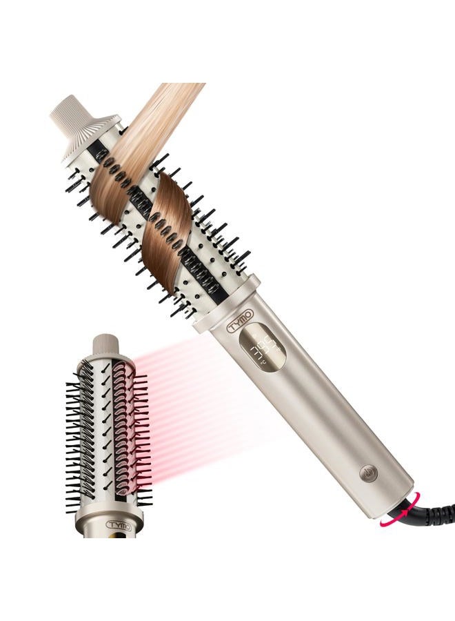 TYMO StyluxPro Thermal Brush Curling Brush - 800M Ionic Heated Round Volumizer with 3D Straightener Teeth, 20% Larger Barrel for Faster Blowout, 5-Temp, Travel Dual Voltage, Salon Styler, 1.5 Inch - Image 1