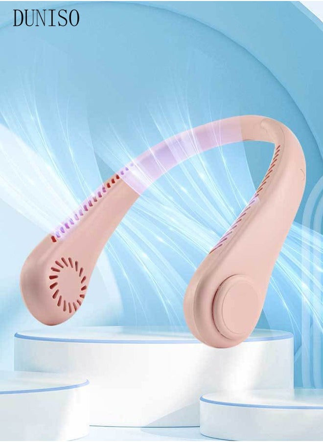 DUNISO Portable Neck Fan, Hands Free Bladeless Neck Fan, 3 Speeds Adjustable USB Rechargeable Battery Powered Personal Neck Fan for Office, Travel, Sports, Household, Outdoor  - Image 5