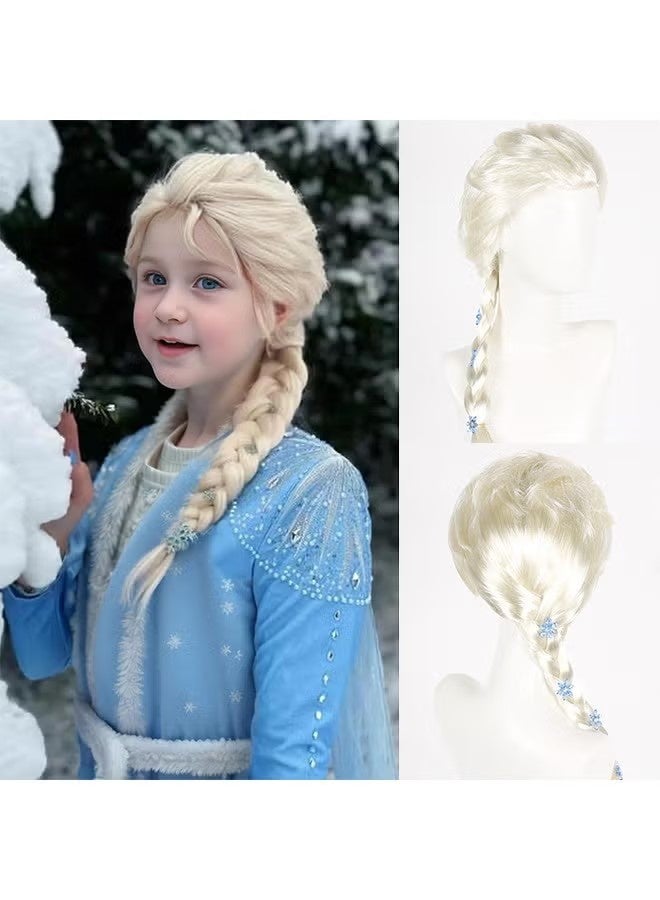 7Pcs Princess Dress Up Accessories, Crown, Wand, Gloves, Wig, Necklace Earrings Bracelet and Ring Gift, Dress Up Costume Cosplay Accessories for Kids Girls, Princess Game - Image 4