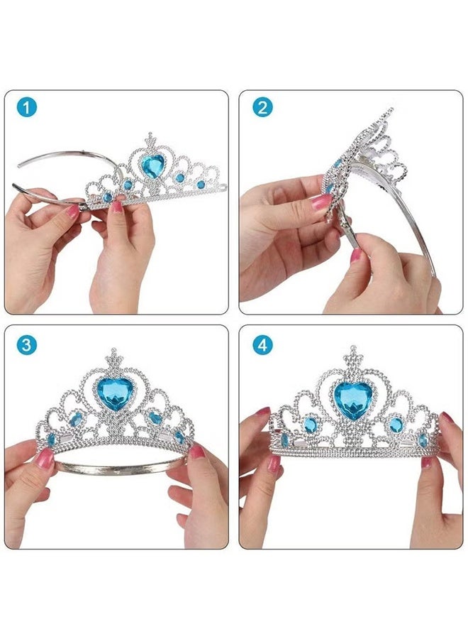 7Pcs Princess Dress Up Accessories, Crown, Wand, Gloves, Wig, Necklace Earrings Bracelet and Ring Gift, Dress Up Costume Cosplay Accessories for Kids Girls, Princess Game - Image 3