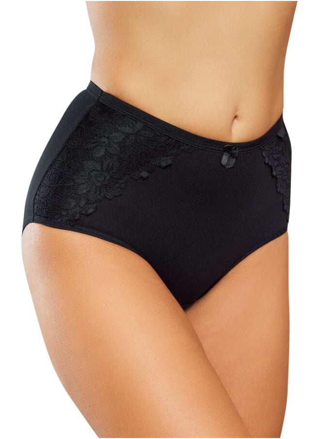 Every Woman Knows - Womens Mid-Coverage Lacy Underwear Cotton Underwear for Ladies Soft Briefs 3 Pack - Image 1