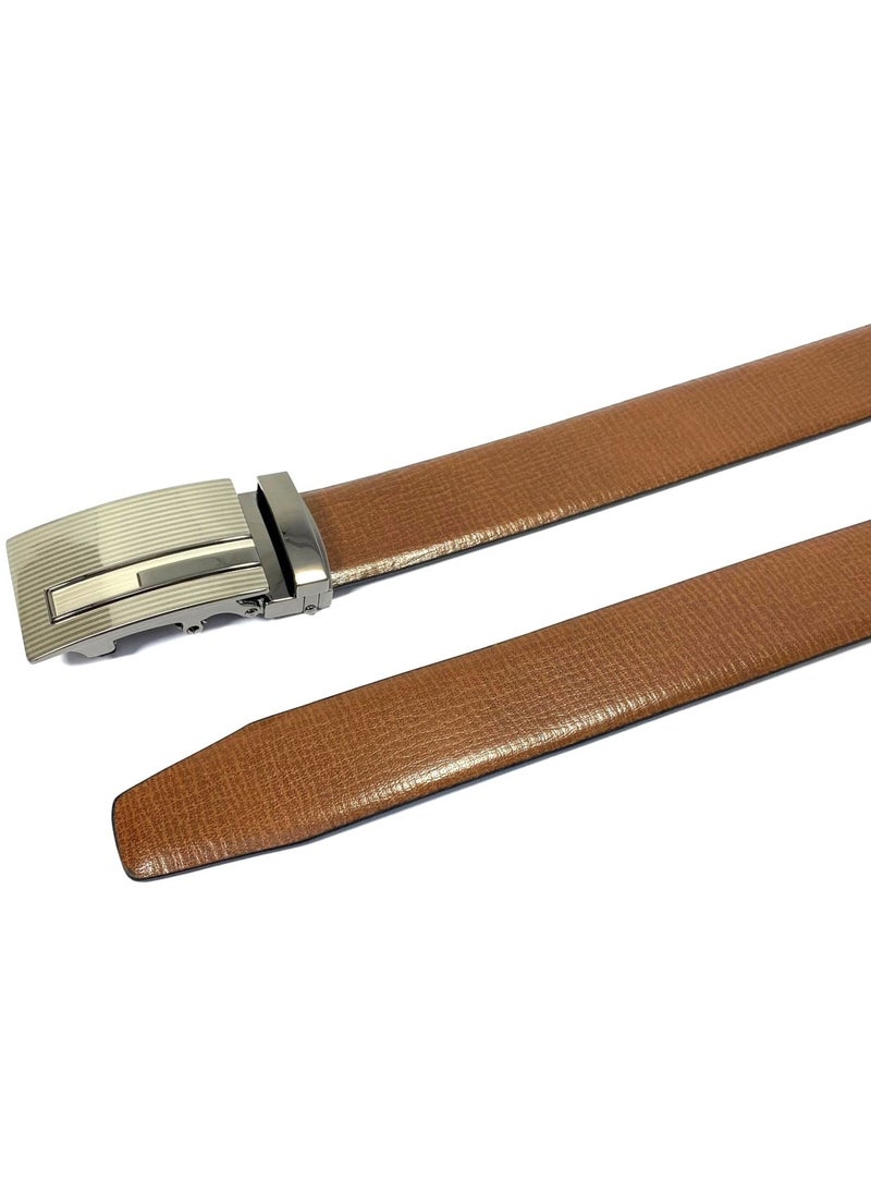 Classic Milano - Classic Milano Genuine Leather Men's Spanish Leather Belt Men Automatic Buckle Dress Belt  - Formal Men's Belt Leather & Office Wear Belt, Formal Outfits, Gifts - Black & Brown Men’s Leather Belt for Men - Image 1