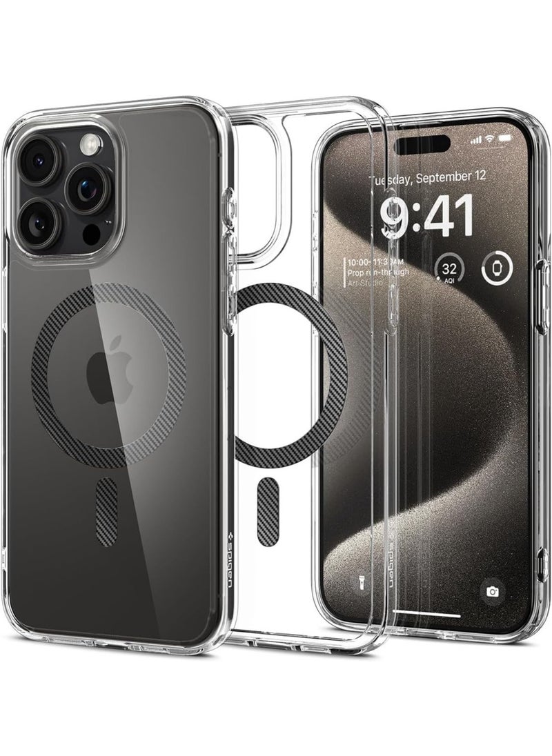 Spigen Ultra Hybrid MagFit for iPhone 15 Pro Max Case Cover with MagSafe - Carbon Fiber  - Image 1