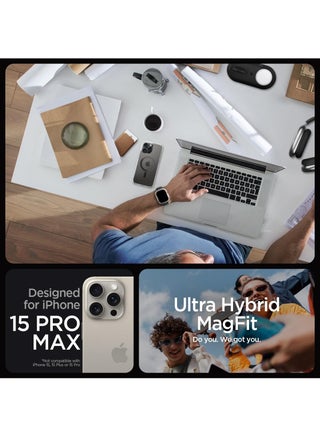 Ultra Hybrid MagFit for iPhone 15 Pro Max Case Cover with MagSafe - Carbon Fiber - view 2
