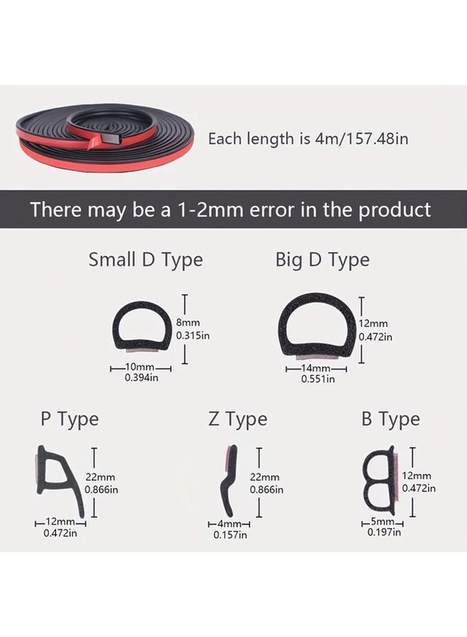 Big D Style Car Seal Strip Rubber Gasket for Trunk Hood and Engine Door Weatherstrip - Image 2